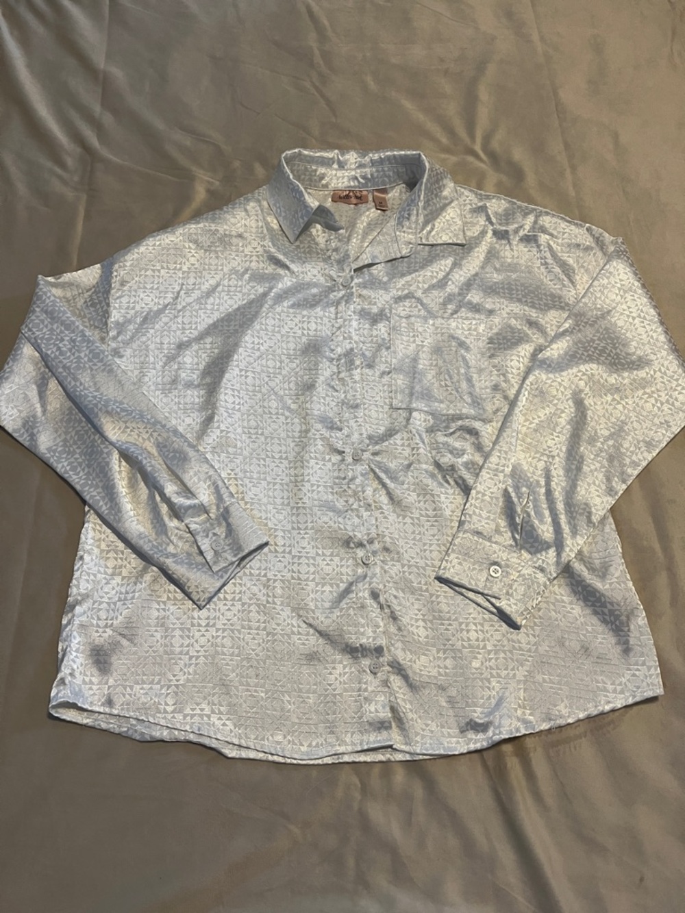 Classic white silky Button-Up Shirt